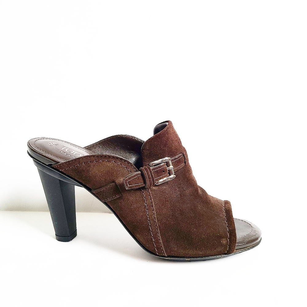 Tod's Brown Suede Slides | Size: 7